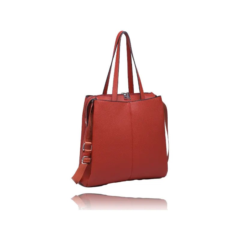 LaVolta Ava Tote with 3 Compartments – Orange North South Tote Bag ...