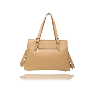 Beige handbag with a strap on a white background - okotoks hc pharmacy
