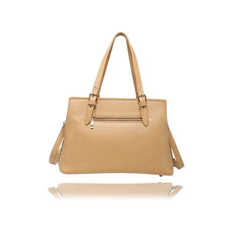 Beige handbag with a strap on a white background - okotoks hc pharmacy