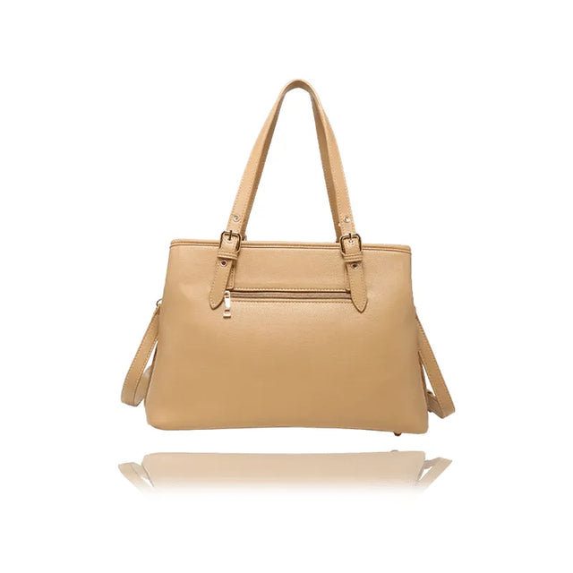 Beige handbag with a strap on a white background - okotoks hc pharmacy