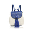 Blue and white backpack with tassels on a white background - okotoks hc pharmacy