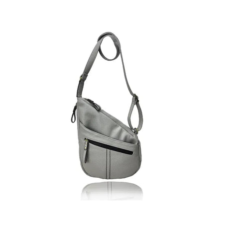 Gray crossbody bag on a white background - okotoks hc pharmacy