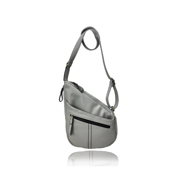 Gray crossbody bag on a white background - okotoks hc pharmacy