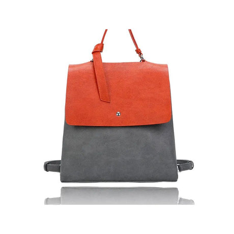 Two-toned orange and gray handbag on a white background - okotoks hc pharmacy