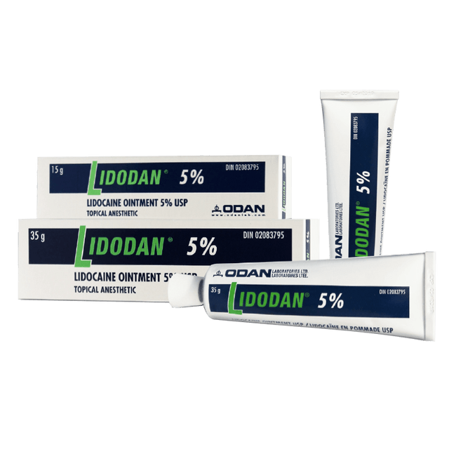 Liodan 5% ointment packaging on a white background - okotoks hc pharmacy