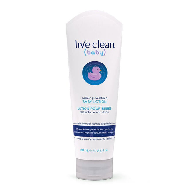 Tube of Live Clean baby lotion on a white background - okotoks hc pharmacy