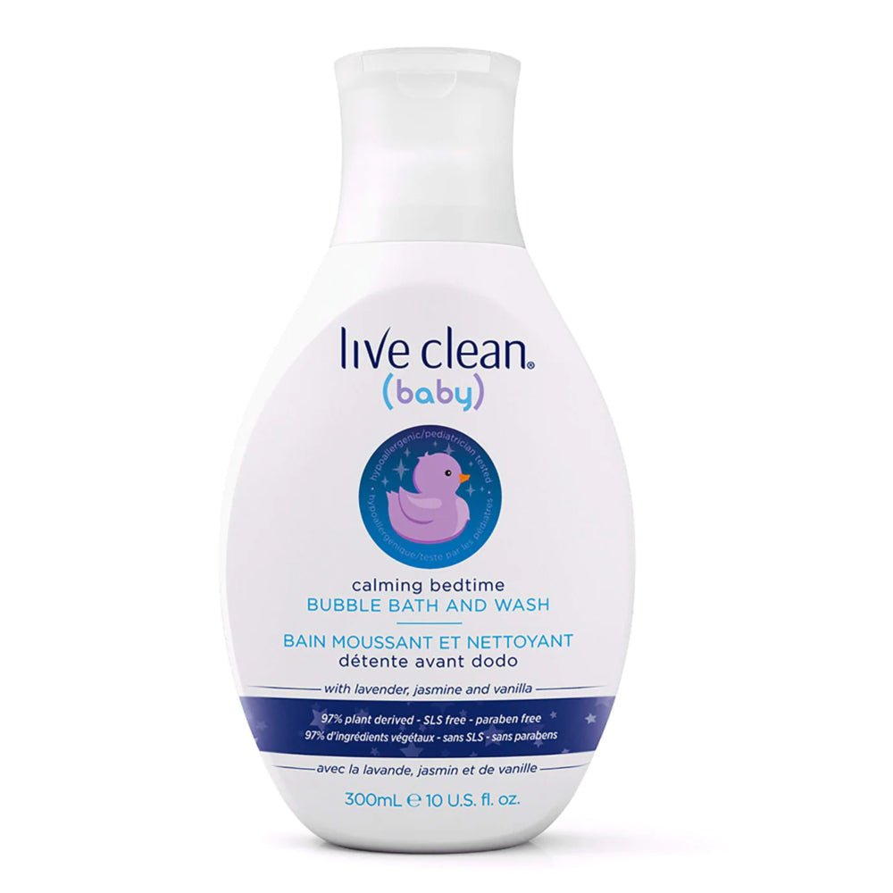 Bottle of Live Clean baby bubble bath and wash on a white background - okotoks hc pharmacy