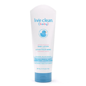 Tube of live clean baby lotion on a white background - okotoks hc pharmacy