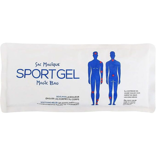 Magic Bag Sport Gel packaging with blue figures and text on a white background - okotoks hc pharmacy