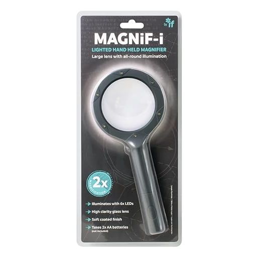 MAGNiF-i hand-held magnifier packaging with text on a white background - okotoks hc pharmacy 