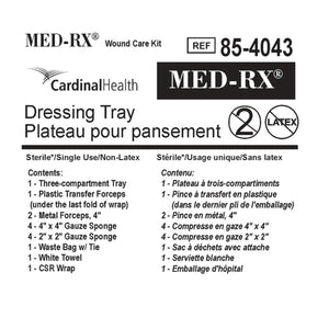 MED-RX dressing tray label with Cardinal Health branding - okotoks hc pharmacy