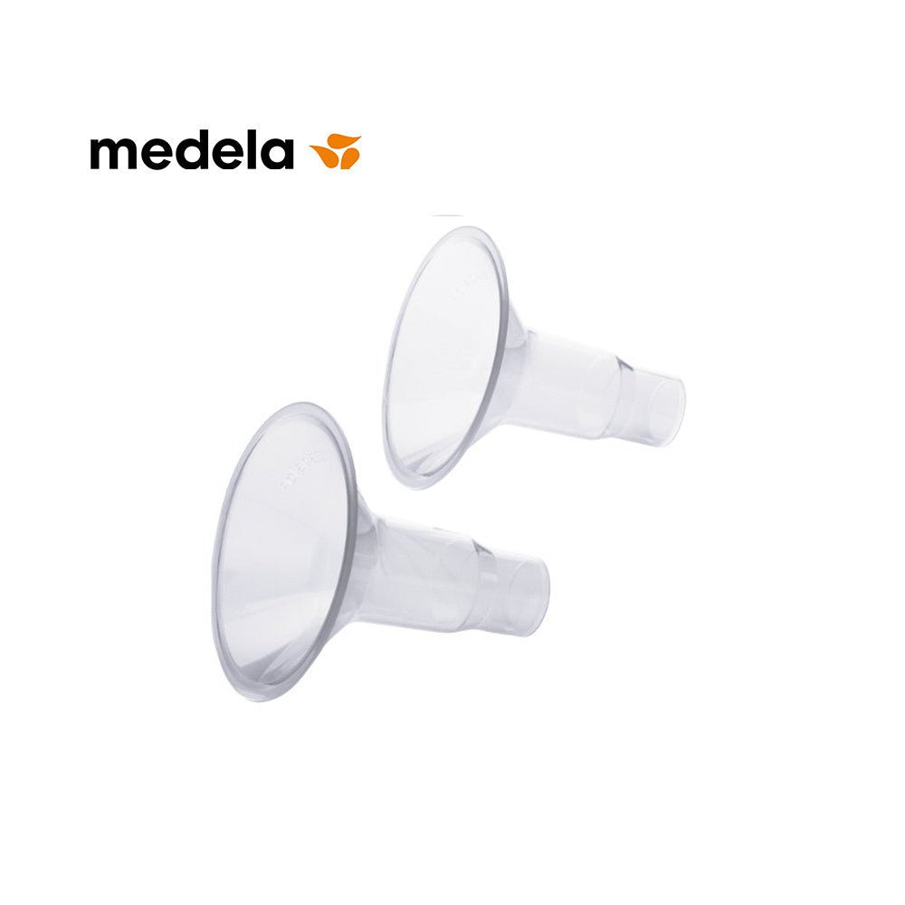 Two silicone breastshields with Medela logo on a white background - okotoks hc pharmacy