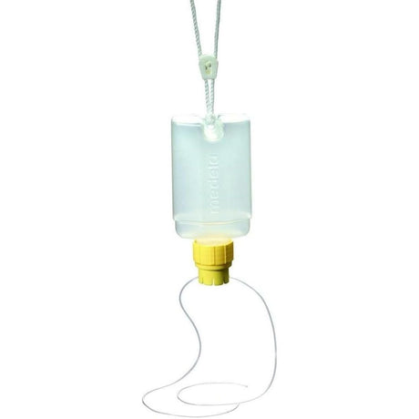 Clear bottle with yellow cap and white rope on a white background - okotoks hc pharmacy