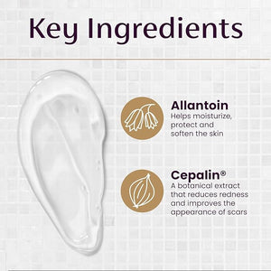 Key ingredients of a skincare product with Allantoin and Cepalin on a textured background - okotoks hc pharmacy