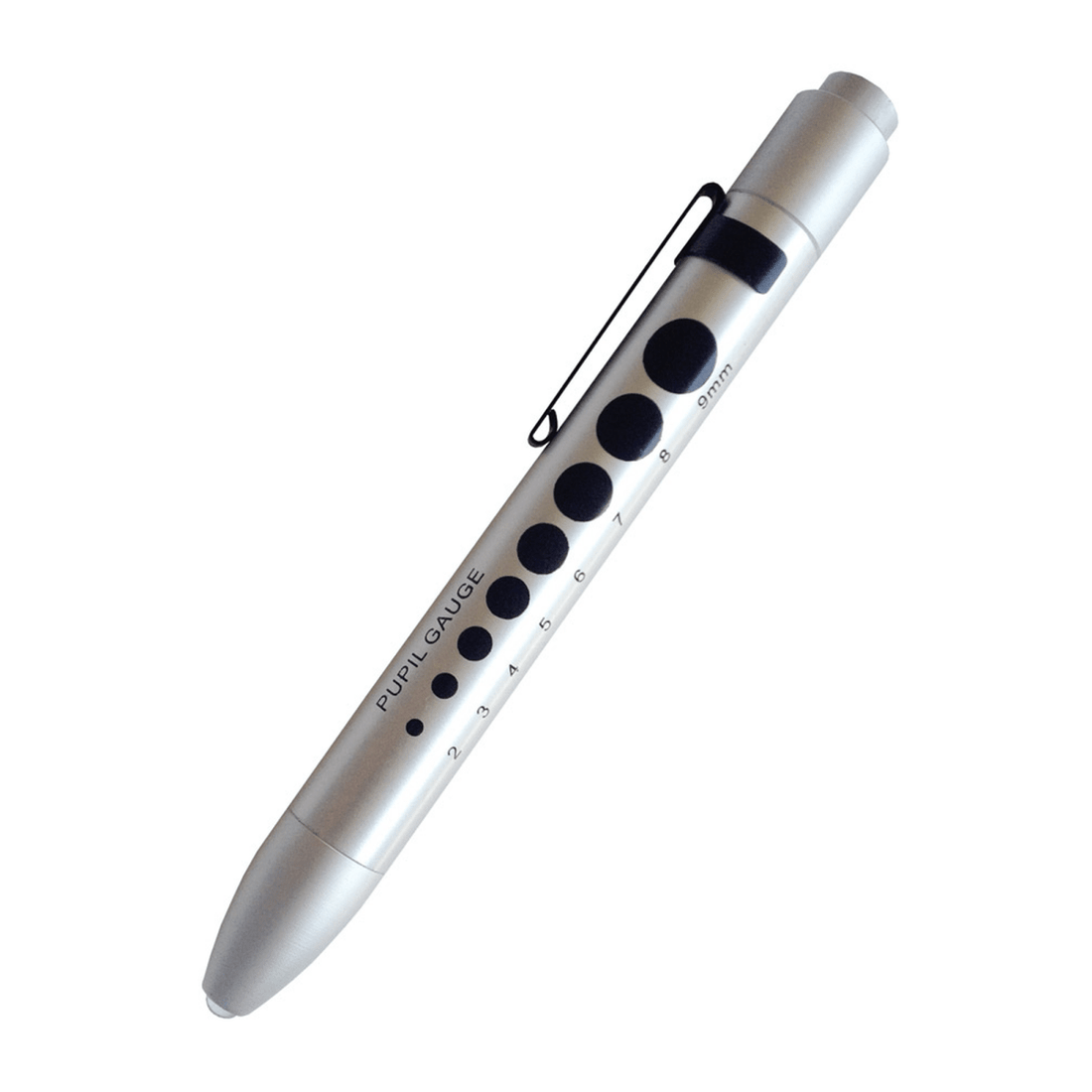 silver pen-like device with black circular markers on a white background - okotoks hc pharmacy