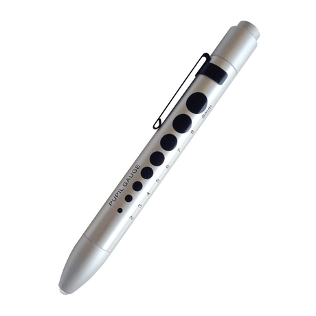 silver pen-like device with black circular markers on a white background - okotoks hc pharmacy