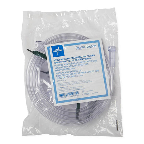 Oxygen tubing with packaging labeled 'Medline' on a white background - okotoks hc pharmacy