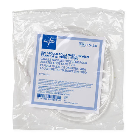 Packaged soft-touch adult nasal oxygen cannula with Medline label on a white background - okotoks hc pharmacy