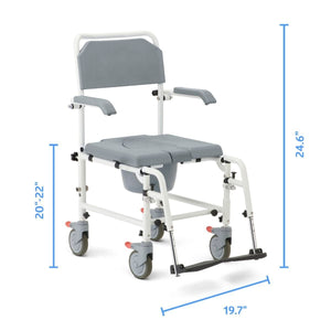 Medline Aluminum Shower Commode Transport Chair - okotoks hc pharmacy