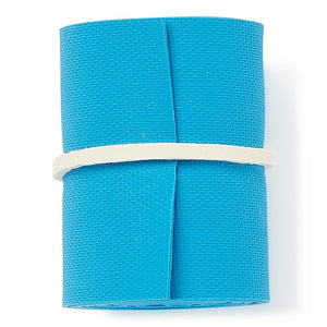 Roll of blue tourniquet with a white band on a white background - okotoks hc pharmacy
