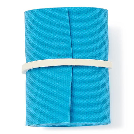 Roll of blue tourniquet with a white band on a white background - okotoks hc pharmacy