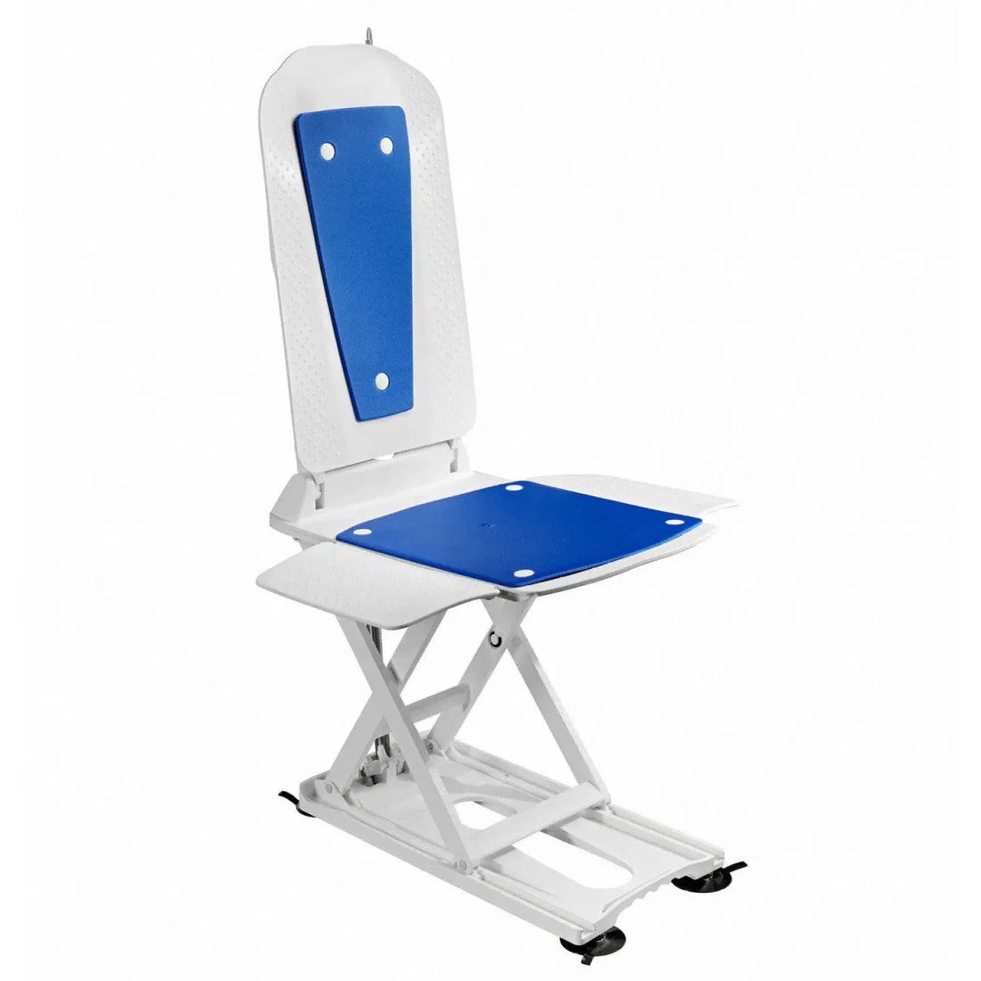 White and blue adjustable seat with a white background - okotoks hc pharmacy