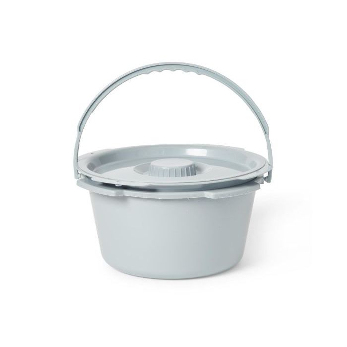 Gray bucket with a lid on a white background - okotoks hc pharmacy