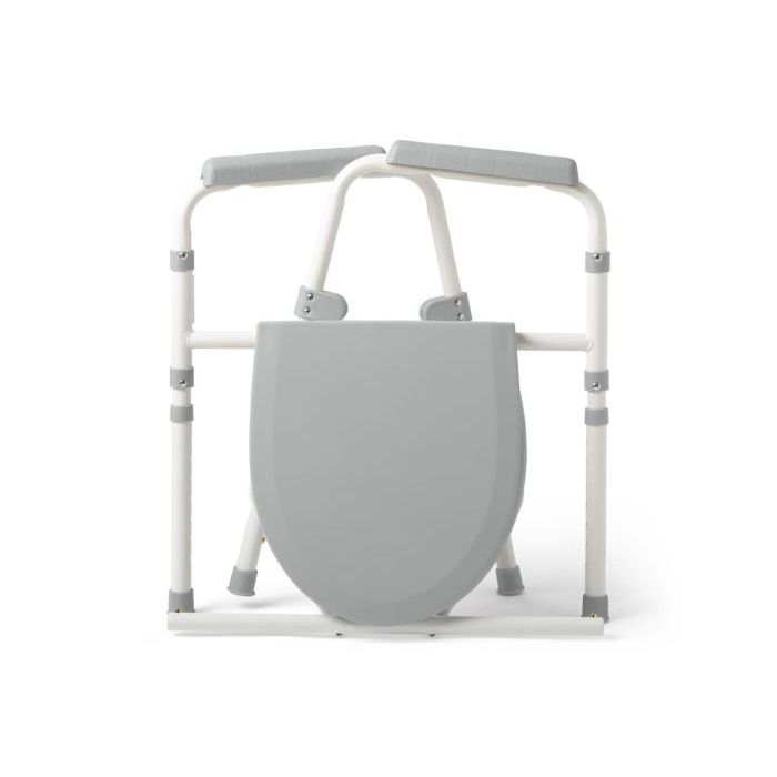 Gray toilet seat with a frame on a white background - okotoks hc pharmacy