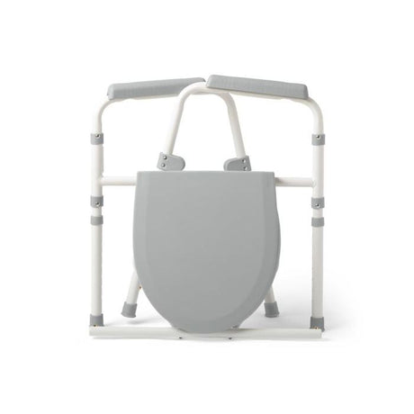 Gray toilet seat with a frame on a white background - okotoks hc pharmacy