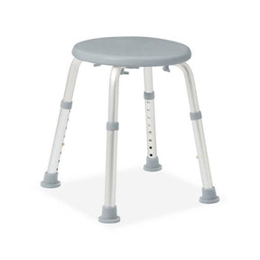Adjustable height stool with gray seat and white legs on a white background - okotoks hc pharmacy