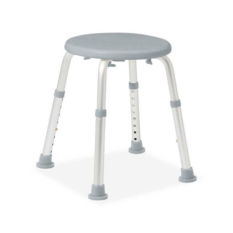 Adjustable height stool with gray seat and white legs on a white background - okotoks hc pharmacy