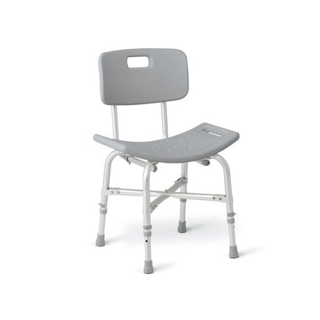 Gray shower chair with backrest on a white background - okotoks hc pharmacy
