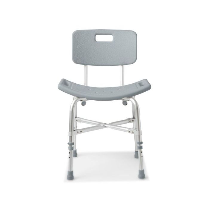 Gray shower chair with backrest on a white background - okotoks hc pharmacy