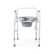 Medical commode chair with gray seat and white frame on a white background - okotoks hc pharmacy
