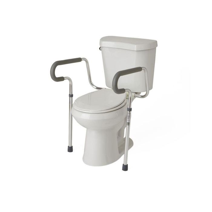 Toilet safety frame with grab bars on a white background - okotoks hc pharmacy