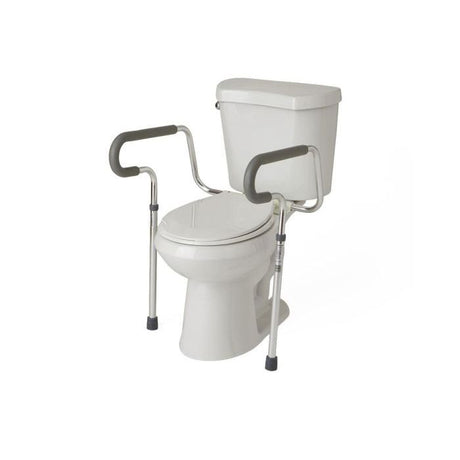 Toilet safety frame with grab bars on a white background - okotoks hc pharmacy