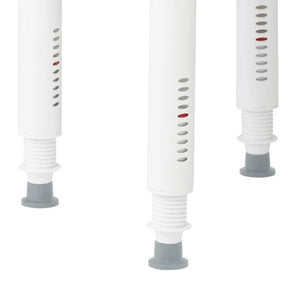 Three white cylindrical objects with gray bases on a white background - okotoks hc pharmacy