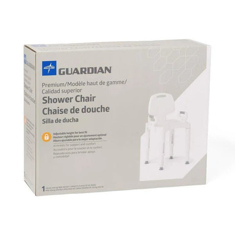 Guardian shower chair packaging on a white background - okotoks hc pharmacy