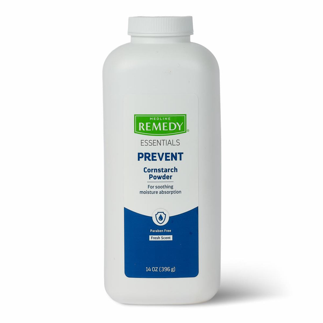 White container of Remedy Essentials Cornstarch Powder on a white background - okotoks hc pharmacy