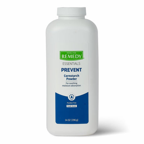 White container of Remedy Essentials Cornstarch Powder on a white background - okotoks hc pharmacy