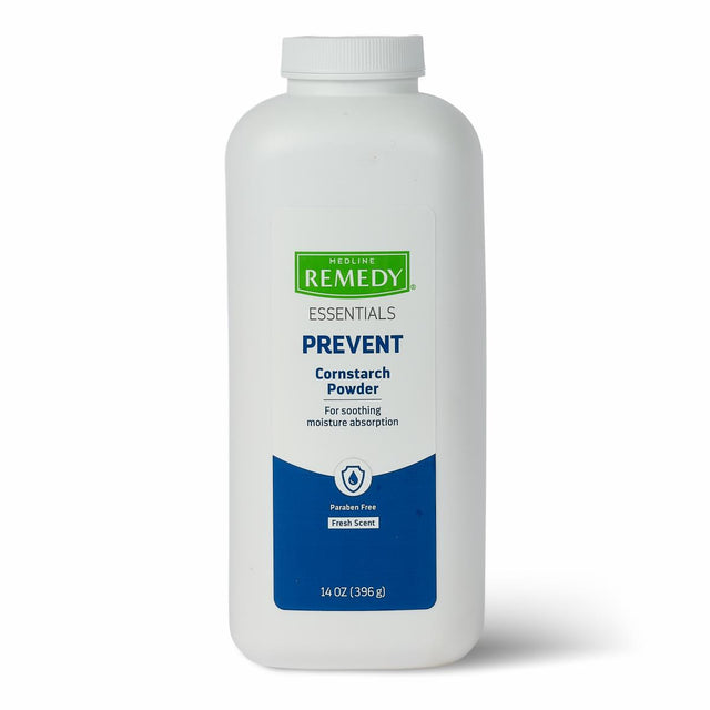 White container of Remedy Essentials Cornstarch Powder on a white background - okotoks hc pharmacy