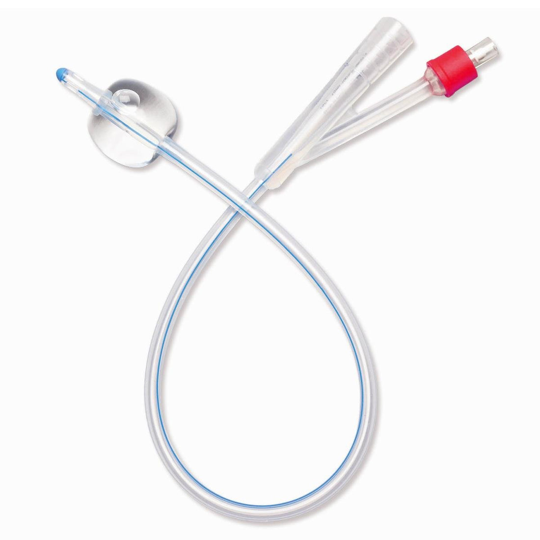Medical device with clear tubing and red and silver components on a white background - okotoks hc pharmacy