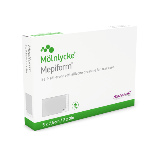 Molnlycke Mepiform packaging on a white background - okotoks hc pharmacy