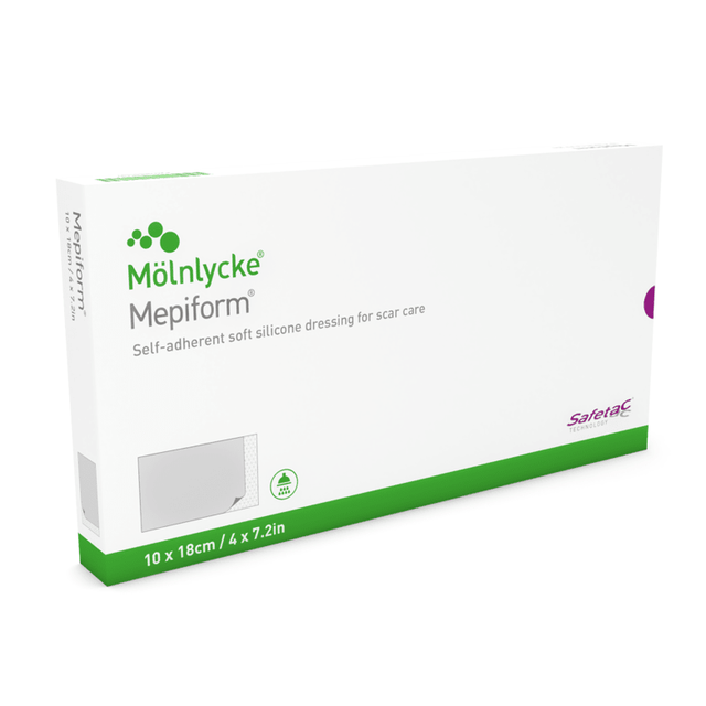 Molnlycke Mepiform packaging on a white background - okotoks hc pharmacy