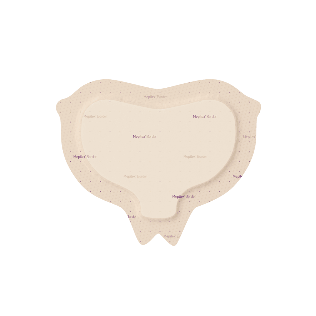 Mepilex Border Sacrum Dressing on a white background - okotoks hc pharmacy