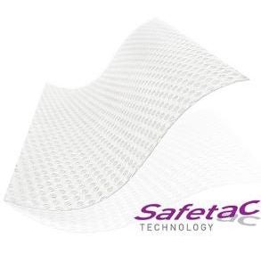 White textured material with 'Safetac Technology' branding on a white background - okotoks hc pharmacy