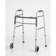 Silver walker with wheels on a white background - okotoks hc pharmacy