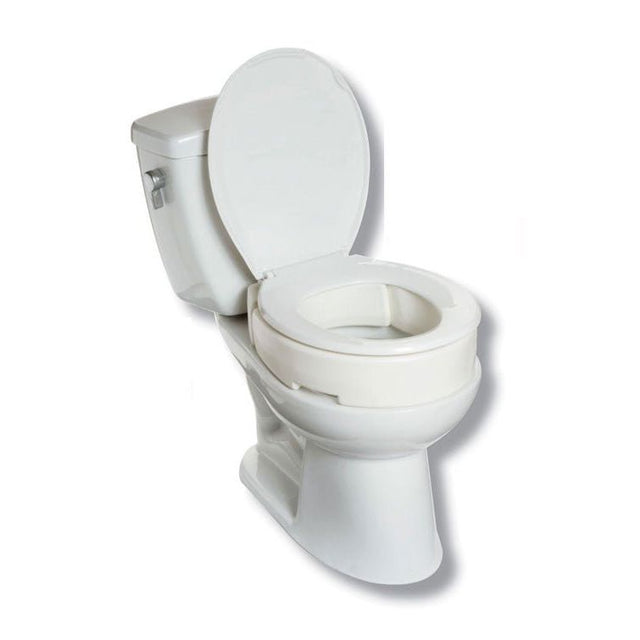 A white ceramic toilet with the lid open, shown on a plain white background. - okotoks hc pharmacy