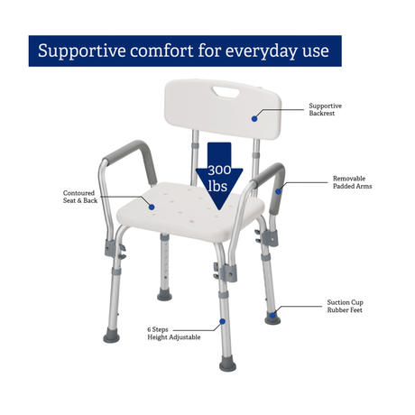MOBB Bath Chair with Back and Arms MHBBA - okotoks hc pharmacy