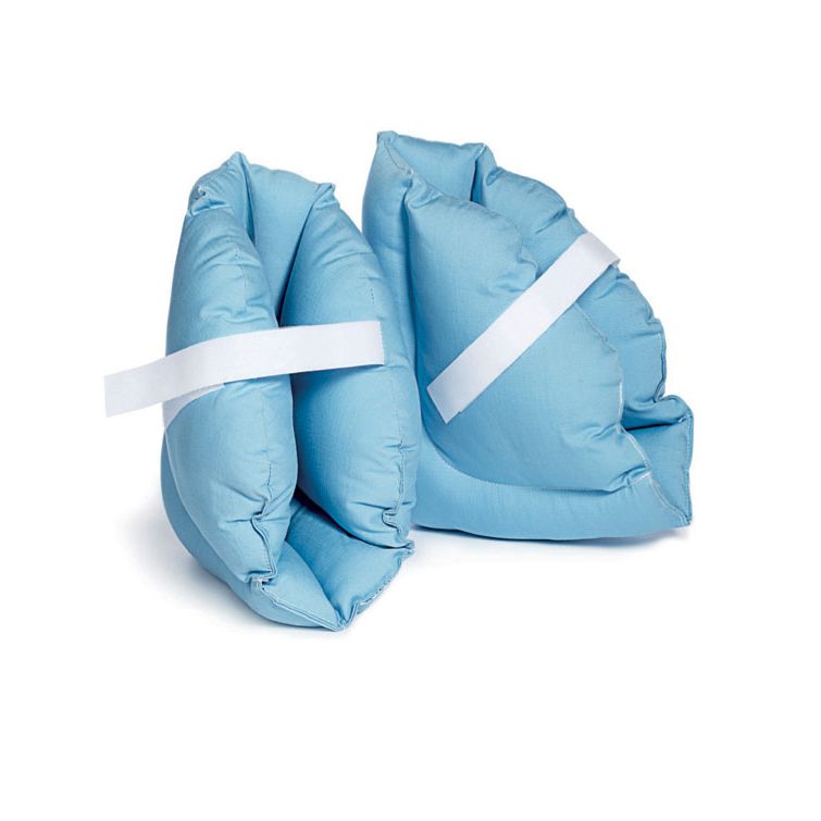 Set of blue inflatable footies with white straps on a white background - okotoks hc pharmacy
